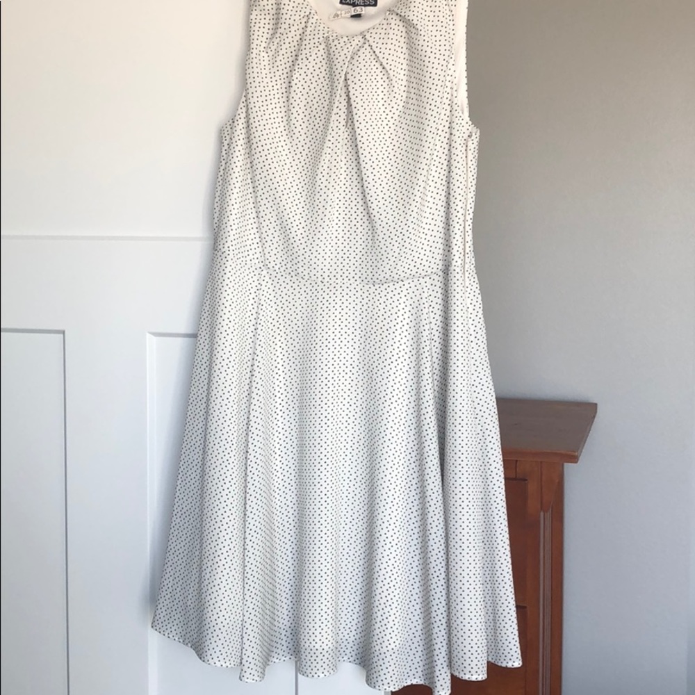 Express Black & White Polka Dot Dress